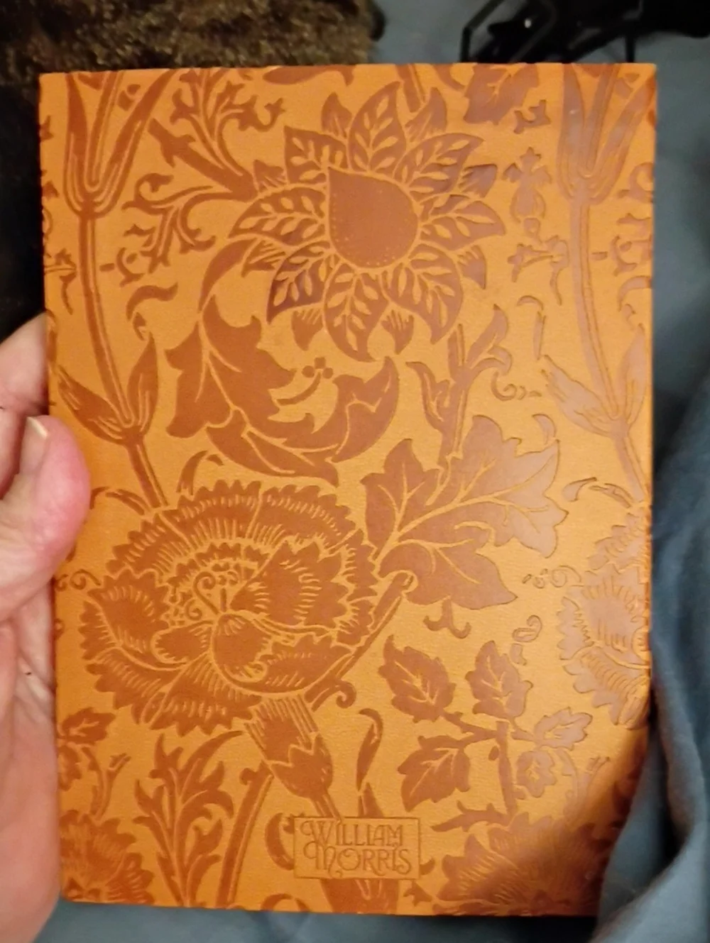 William Morris Faux Leather Floral Pattern Notebook with Matching Floral Pen